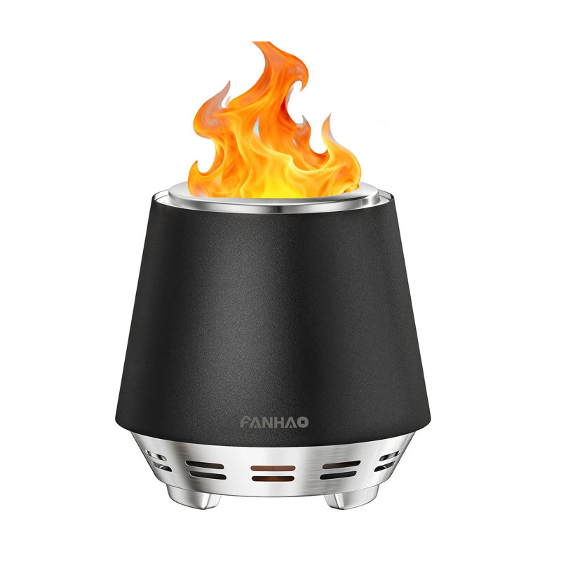 FANHAO Smokeless Fire Pit for Camping, Outdoor & Patio, Stainless Steel Firepit with Stand, Wood Burning Fireplace or Pellet Fueled Portable Bonfire with Carrying Bag