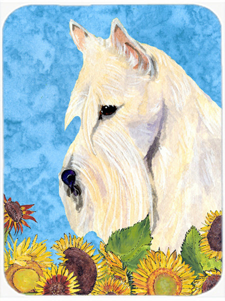 Planche à découper en verre à terrier et tournesol east urban home