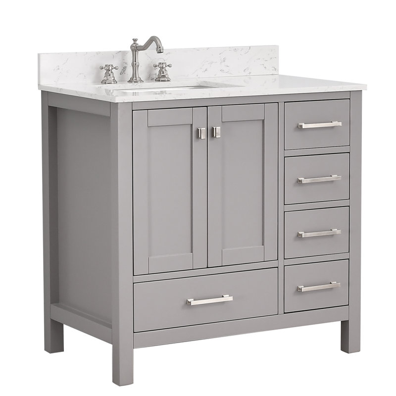 Linton 36" Single Bathroom Vanity Set, Gray