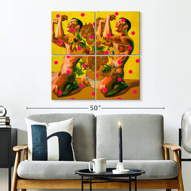 Twin Sunflowers, 32" H x 32" W