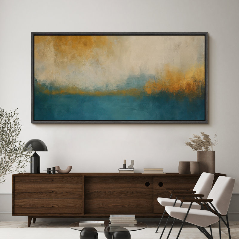 Grande impression sur toile encadrée, impression de paysage abstrait pour la décoration intérieure moderne, H 30 po x l 60 po