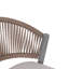 Tabourets de comptoir d'extérieur à structure en métal à hauteur d'assise de 26 po avec dossier en forme de feston en rotin PE, ensemble de 2, gris mat-1997629185