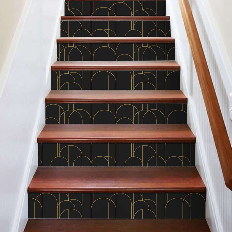 Geometric Wallpaper 17.71 in X 275 in Self-Adhesive Removable Wallpaper Matte Wallpaper Easy to Line, Black