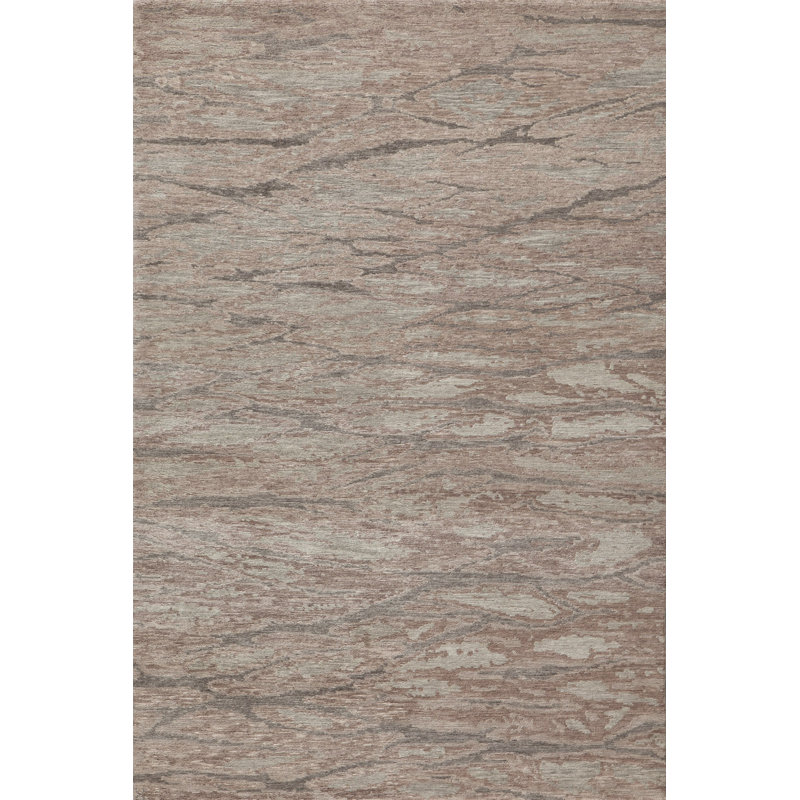 Contemporary Hand Knotted Wool Abstract Area Rug, Rectangle 9' x 12'