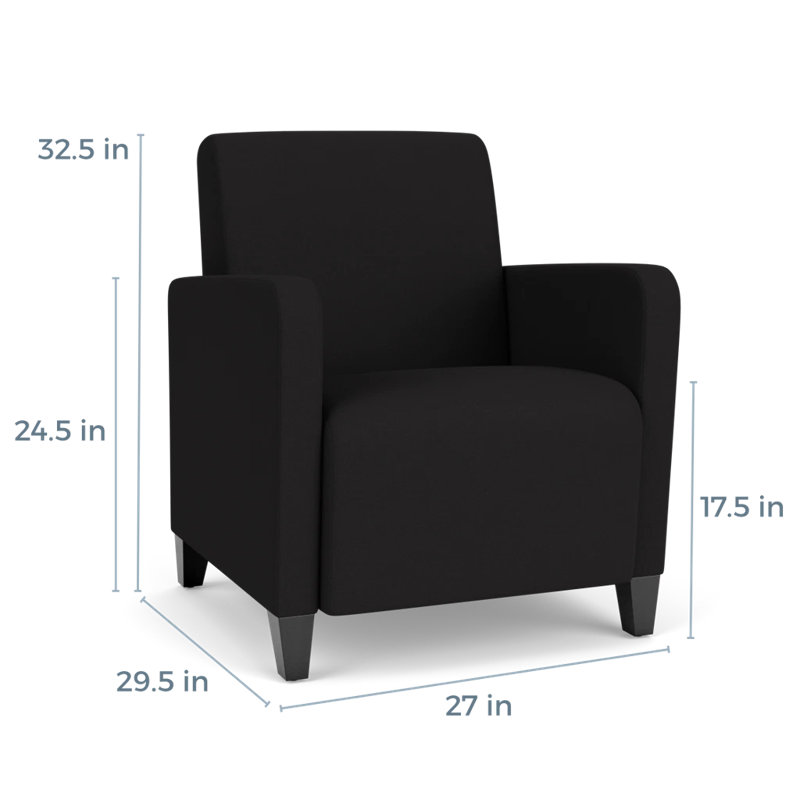 Ravenna Lounge Reception Guest Chair, Not Included, Black Wood, Open House Black