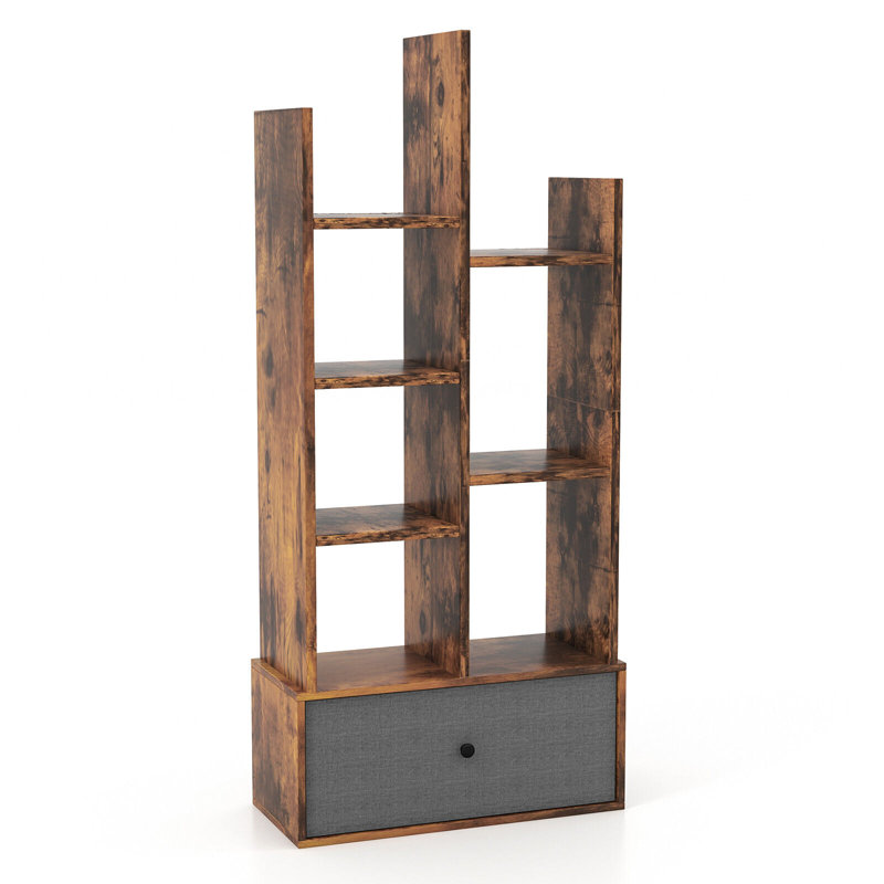 118cm H x 53cm W Particle Board Geometric Bookcase