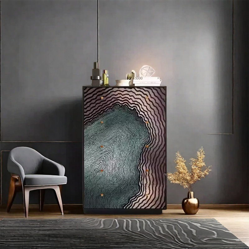 Armoire de rangement spacieuse en bois avec cinq tiroirs