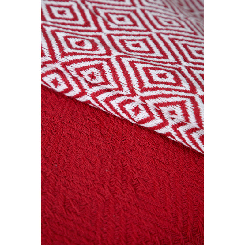  Jeté luxueux 100% coton, Rouge, Géométrique