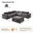 Cioffi 114"W Oversized L Shaped 6 Piece Down Blend Modular Cloud Sectional Sofa with Removable Cushion Cover-471140146