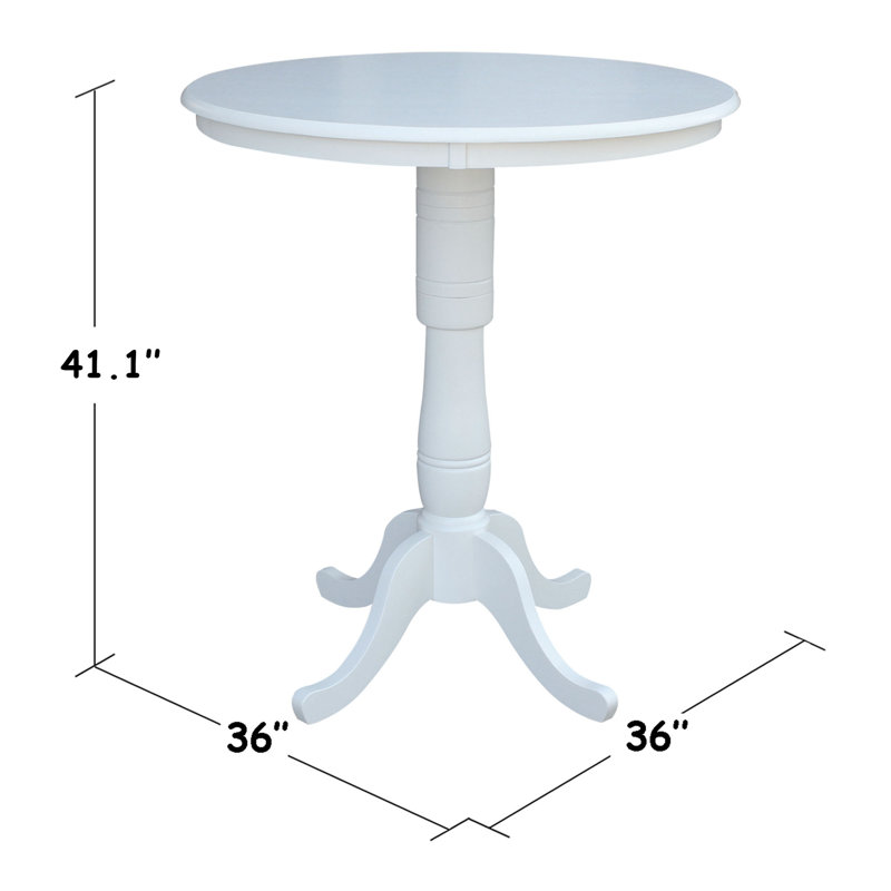 Mosteller Solid Wood Dining Table, White, 42" H x 36" W x 36" W