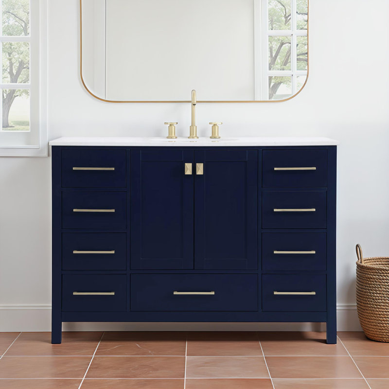 Ensemble de meuble-lavabo simple 48 po Irene, Bleu