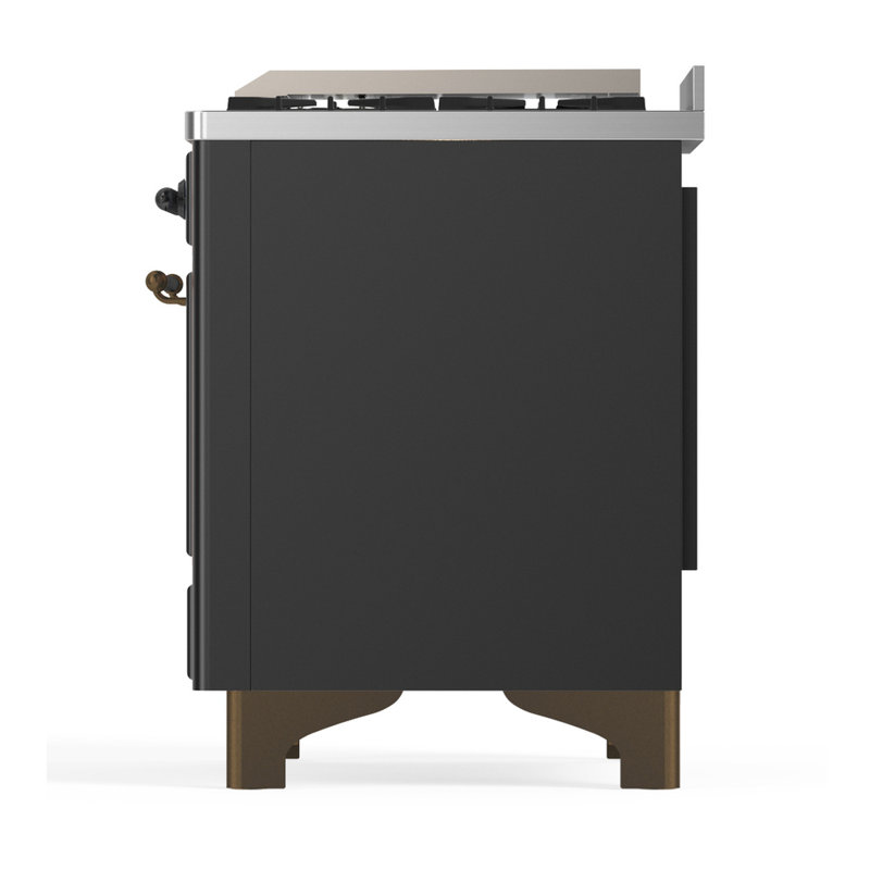 Majestic III Series 40 Inch Dual Fuel Range with 6 Sealed Burners, Griddle, in White (Natural Gas, Copper Trim), Burnished