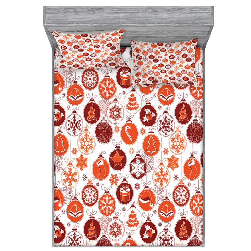 Microfiber Floral Sheet Set, Full Sheet Set with Fitted Sheet
