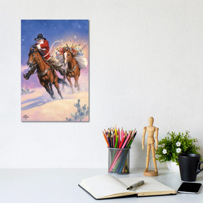 Santas Big Ride by Jack Sorenson - Wrapped Canvas Gallery-Wrapped Canvas Giclée