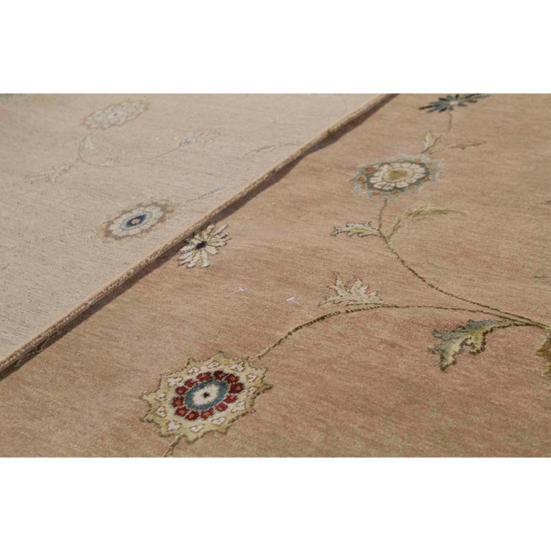 Tapis rouille / ivoire / beige noué à la main de haute qualité