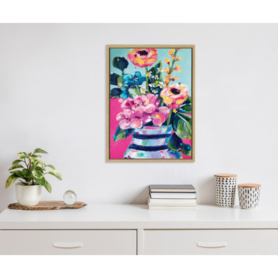 Miss Mabel's Summer Bouquet by Rachel Christopoulos Framed Canvas Wall Art Print