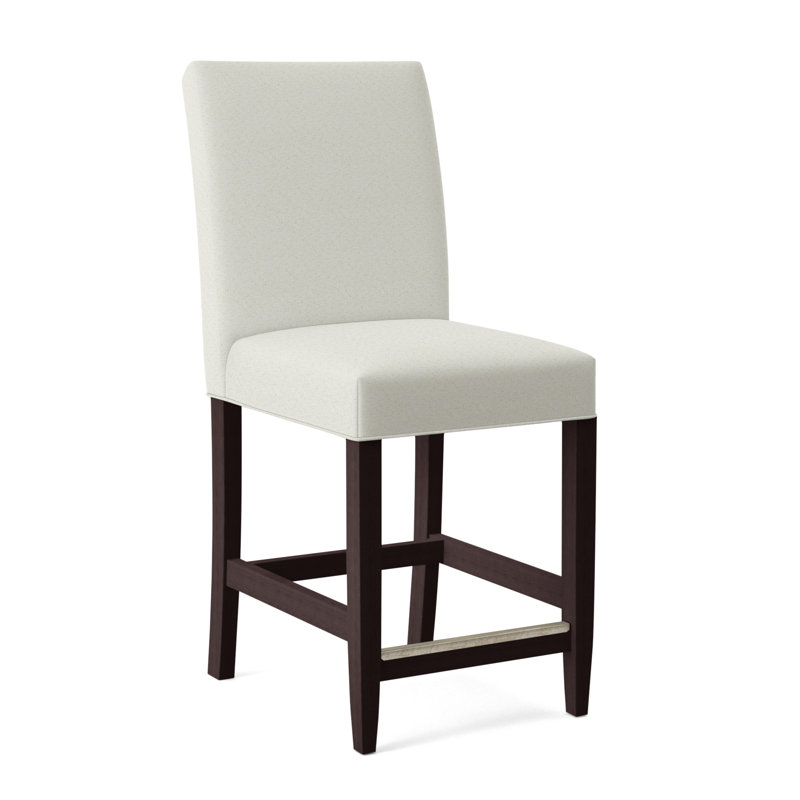Tabouret de comptoir 24 po Manhattan, Finition java, Tissu blanc performance 0851-94