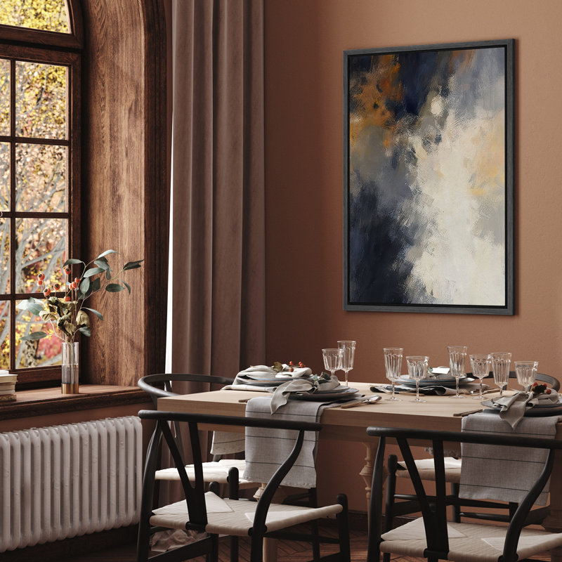 Impression sur toile encadrée noire, grise et brune pour la décoration du salon, Noir, H 24 po x l 16 po, Cadre flottant
