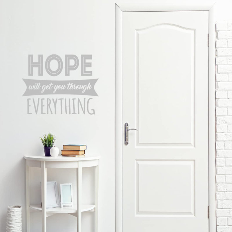 Text & Numbers Non-Wall Damaging Wall Decal, Silver, 23" H x 30" W