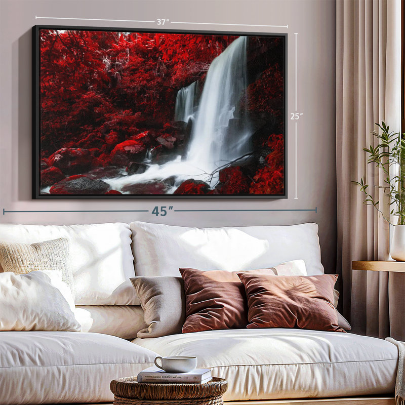 " Red Autumn Waterfall ", 37" H x 25" W