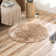 Round Marciana Faux Sheepskin Area Rug with Non-Slip Backing