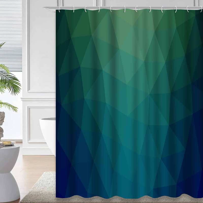 Rideau de douche hexagonal clair avec 12 crochets, L 72 po x l 84 po