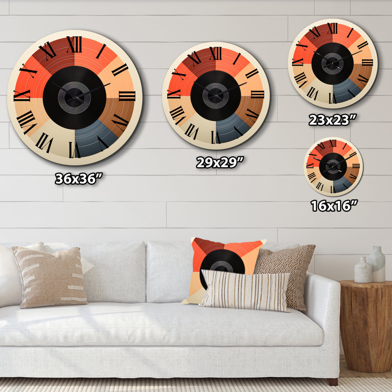 Horloge murale colorée en vinyle rétro IV, Très grand