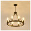 Lustre de roue de chariot noir mat 8 lumières, luminaire de ferme rustique
