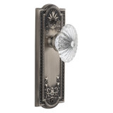 Grandeur Parthenon Plate Double Dummy with Burgundy Crystal Door Knob