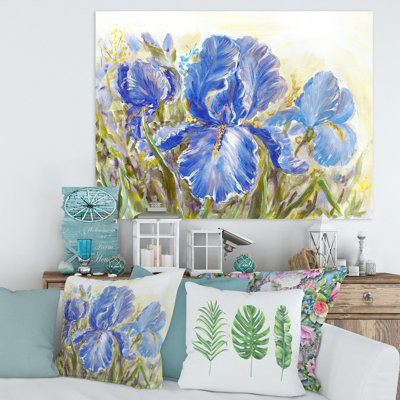 Iris Blossoming Flowers - peinture sur toile