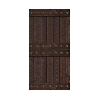 84'' Solid Wood Paneled Matte without Installation Hardware Kit Barn Door
