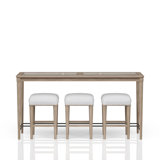 Frosted Glass Console Table With 3 Stools