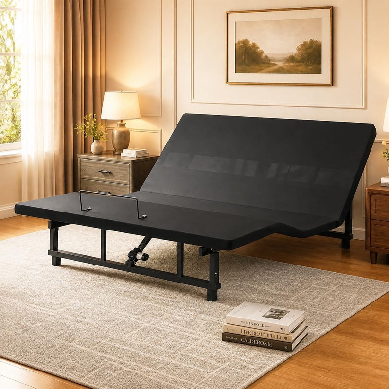 Cadre de lit ajustable avec position zéro gravité, télécommande sans fil et montage facile