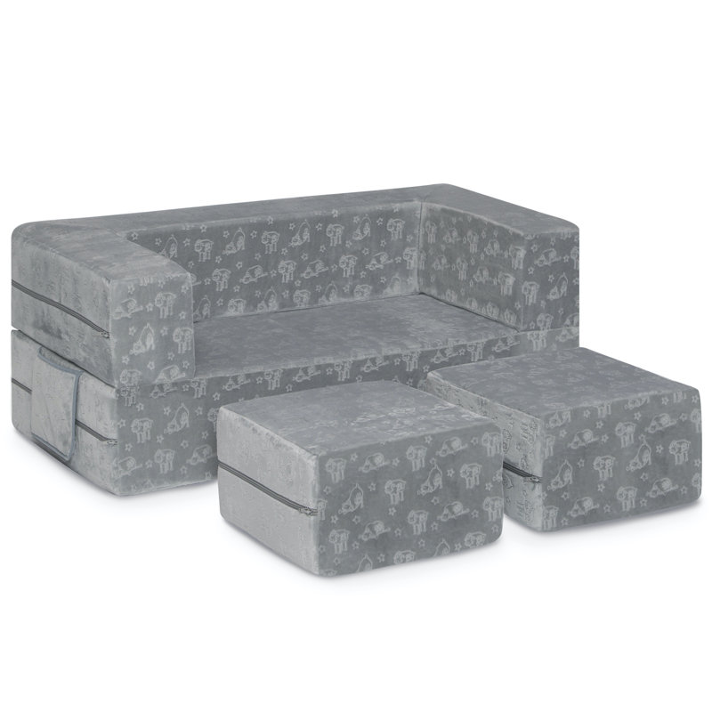 Serta Perfect Sleeper Convertible Sofa and Play Set, Gray