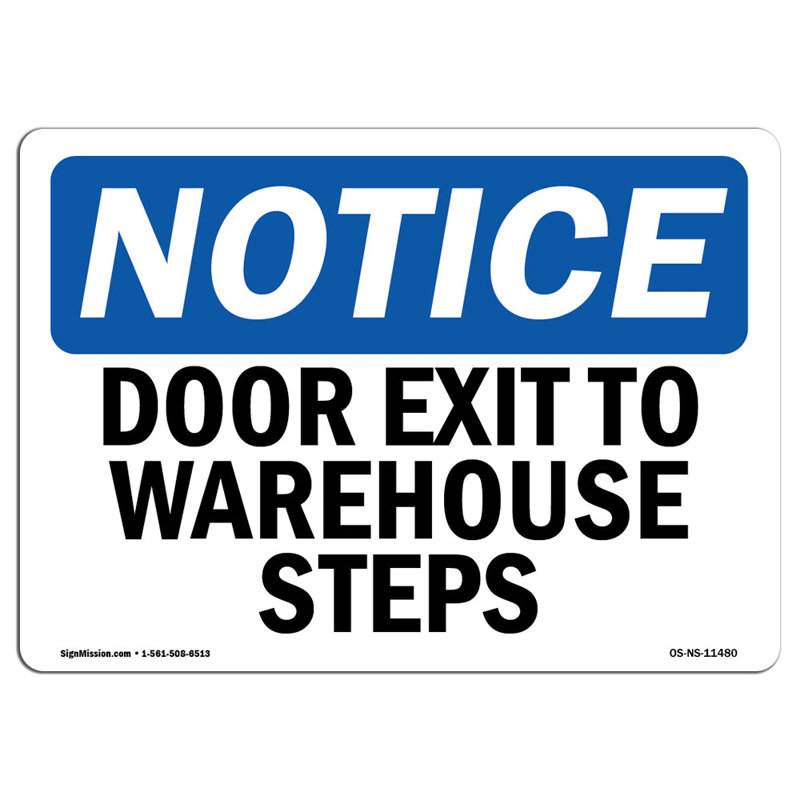 Door Exits to Warehouse Steps Sign