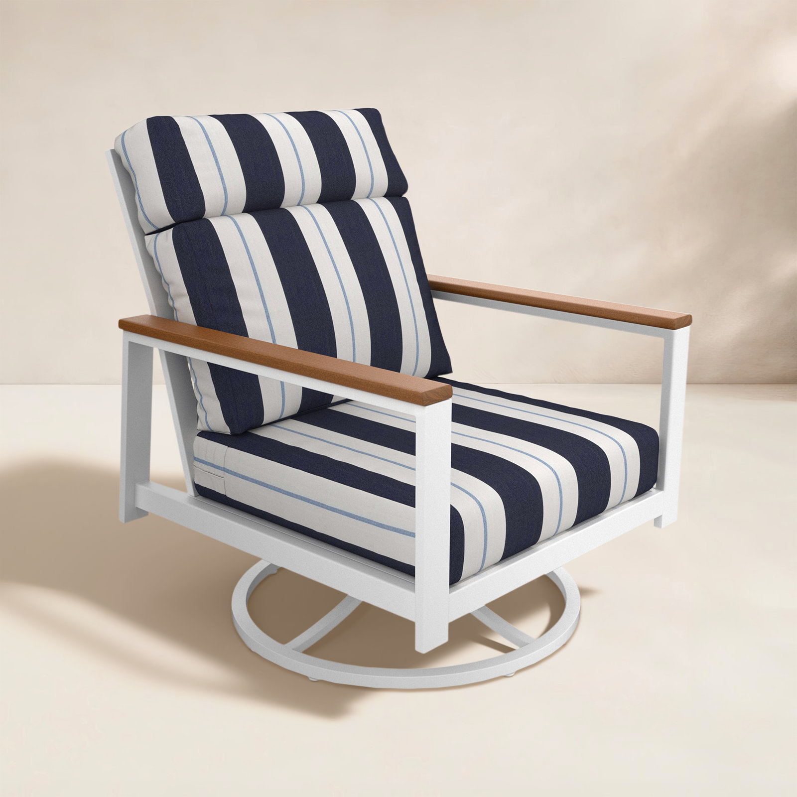 Townsend Sunbrella® Swivel Patio Lounge Chair, Brown