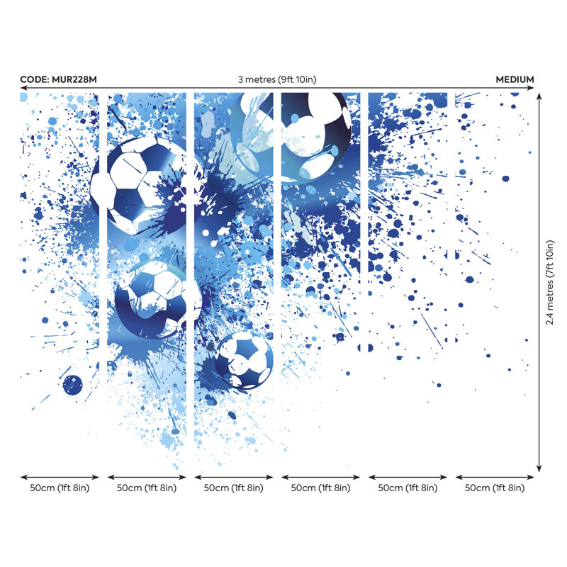 Matte Non-Pasted Wall Mural, Blue, 240cm L x 300cm W