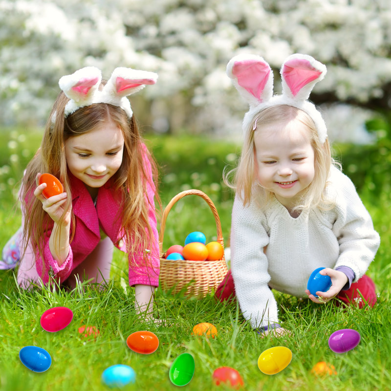 500-Pack 2.25" Plastic Easter Eggs Assorted Colors For Diy Crafts, Party Fillers, Egg Hunts & Holiday Home Decor, 500