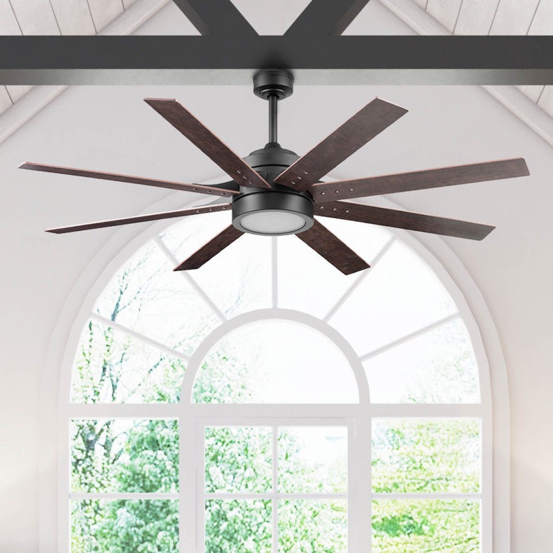Xerxes Modern Indoor Ceiling Fan with Lights and Remote Control, Espresso Bronze, 14.7" H x 62" W x 62" D