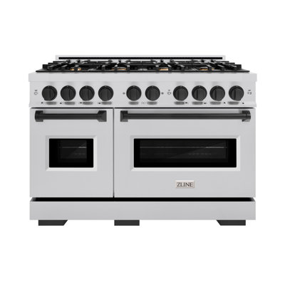 ZLINE Autograph 48" Classic Double Oven Dual Fuel Range w/ Champagne Bronze Accents