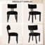 Chaises de salle à manger rembourrées en tissu 16,25 "de style Mid-Century-486921730