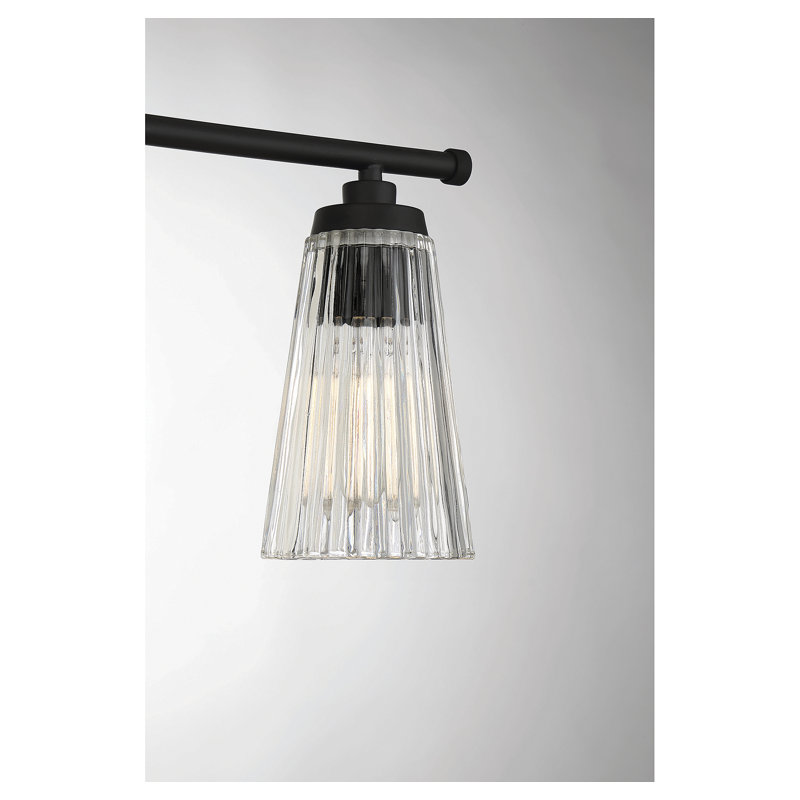 Luminaire de salle de bain à intensité variable en acier et verre Jeanie , H 10 po x l 30,5 po x P 30,5 po, Noir