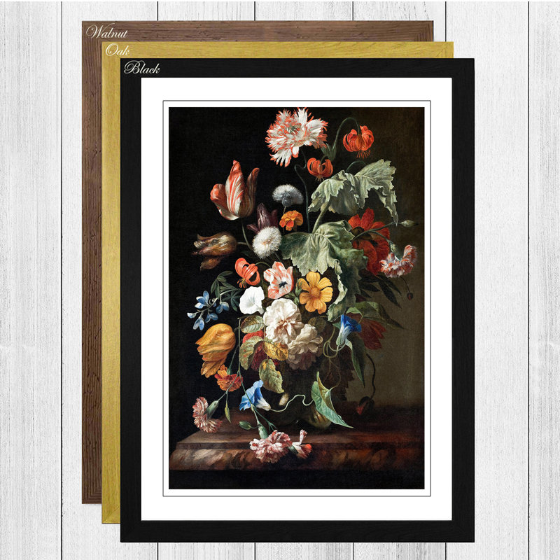 Rachel Ruysch - Single Picture Frame Painting, Black