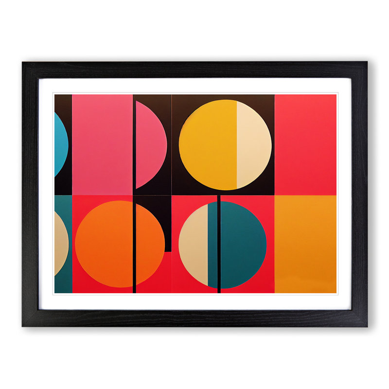 Scandinavian Abstract Vol.2 - Framed Print, Black , 46cm H x 64cm W x 2cm D