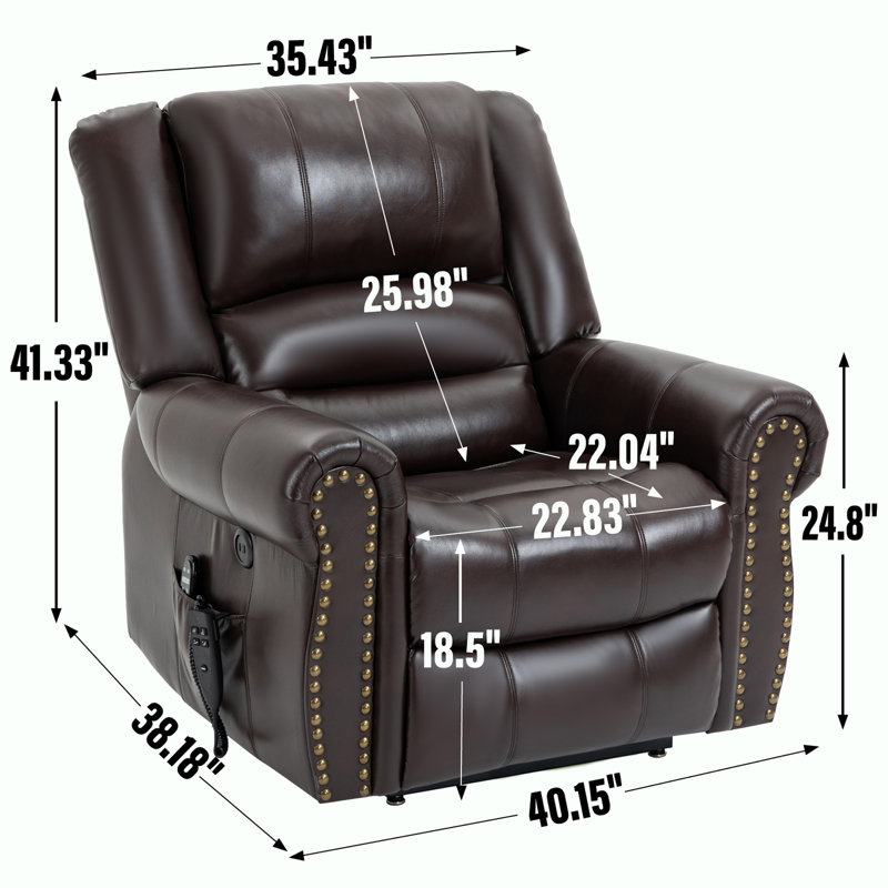 Fauteuil inclinable Power Massage, Brun antique