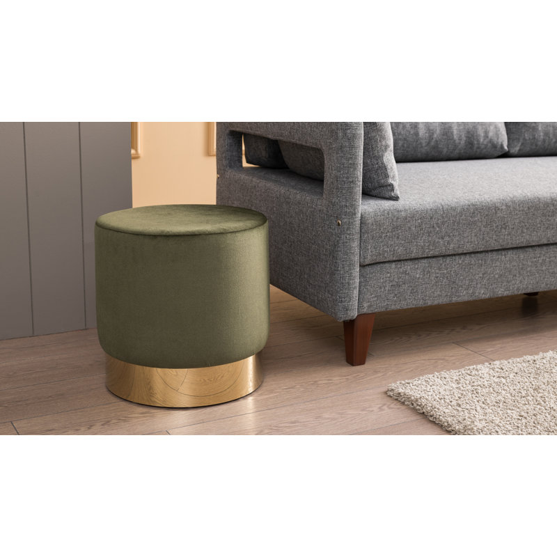 Repose-pieds rond 15,7 po Frasure, 100 % polyester vert