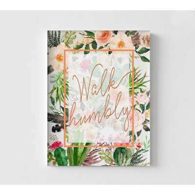 «Walk Humblement» par Tara Moss, impression de Michée 6: 8, très grande affiche de la Bible, impression de cactus, plantes tropicales