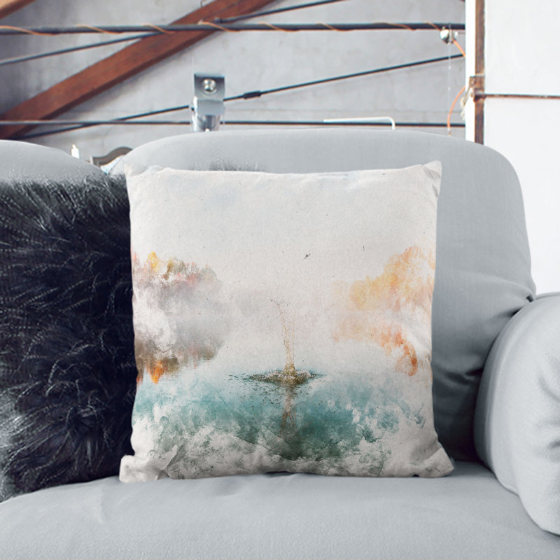 Square Throw Cushion, 40cm H x 40cm W x 15cm D, Stone