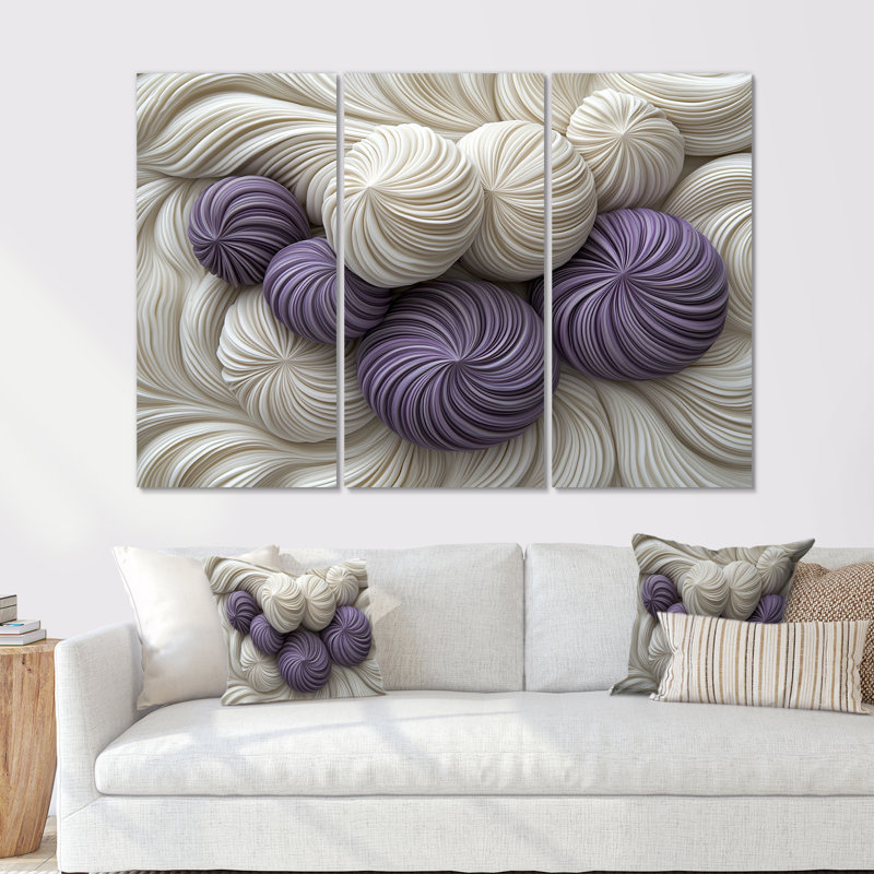 Or et mauve de Noël tourbillon de menthe poivrée IV - ensemble de décoration murale de Noël, Métal métal
