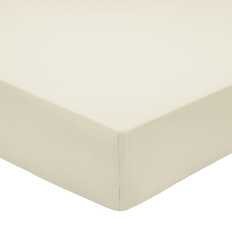 BOB 200 TC PIMA COTTON Percale Fitted Sheet, Single (3'), Cream